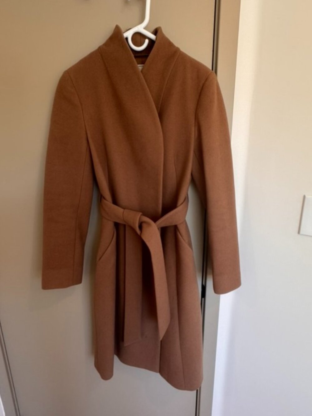 Aritzia Wool Coat - Tan / Chestnut